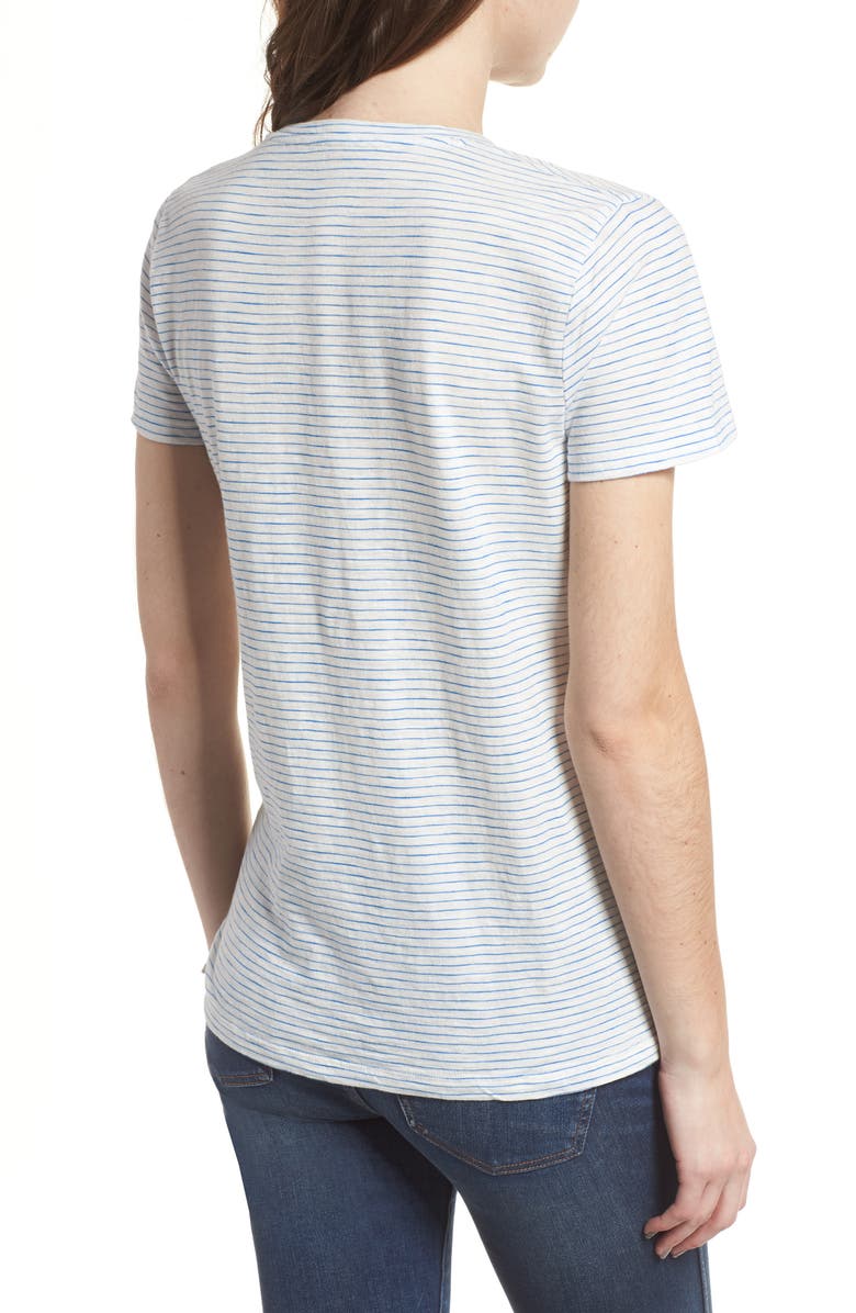Madewell Whisper Cotton Stripe V-Neck Tee, Alternate, color,