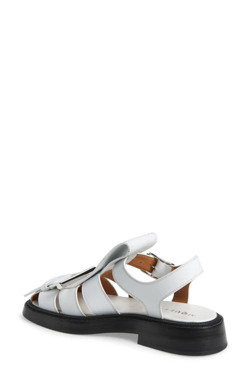 Alexander Mcqueen Mcqueen T-bar Fisherman Sandal In White/silver