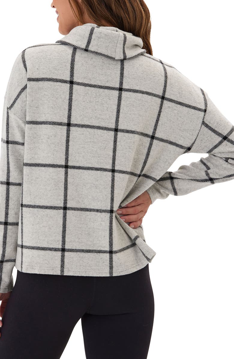 Threads 4 Thought Loren Prairie Plaid Turtleneck Fleece Top, Alternate, color, 
