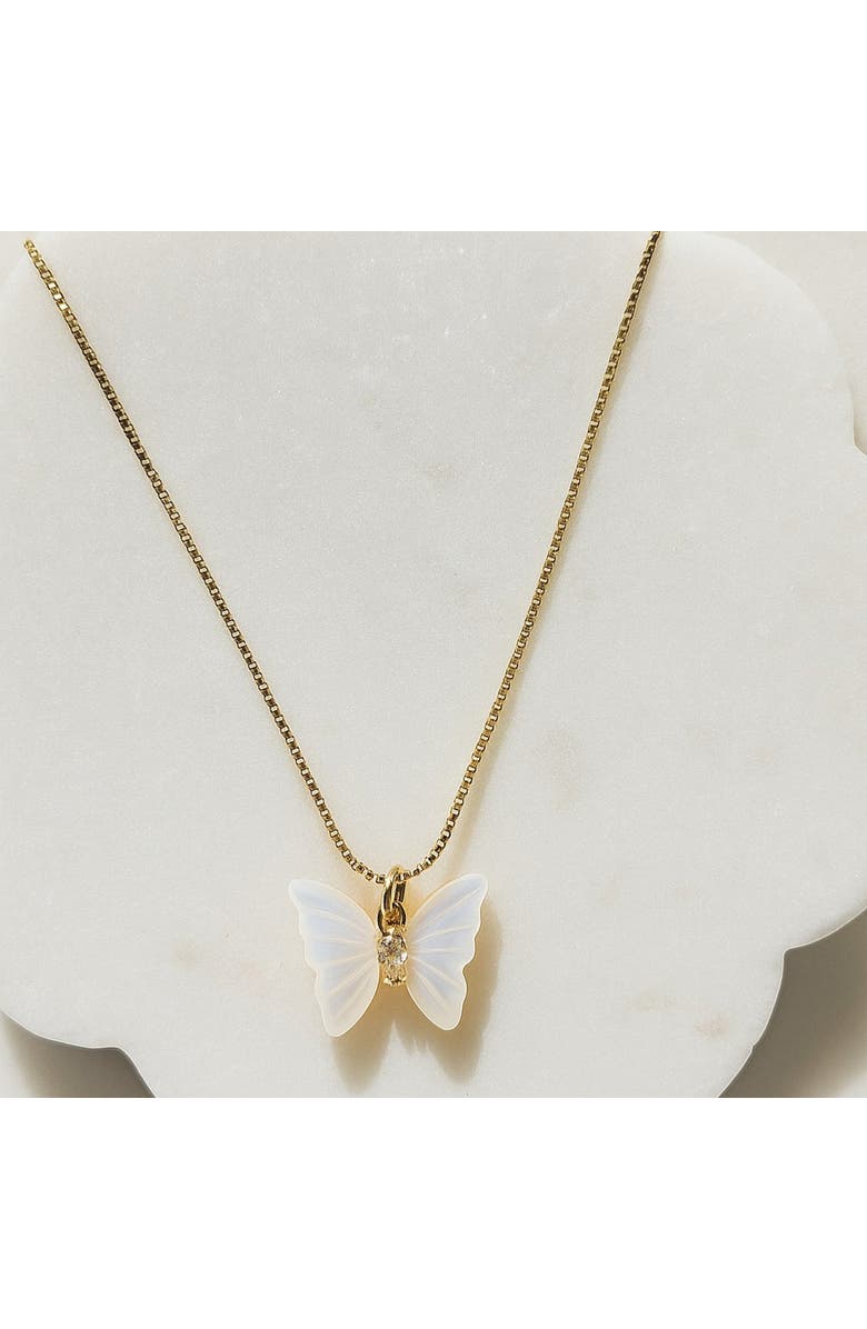 Ivy & Pearl Co. Butterfly Whisper Necklace, Main, color, Gold