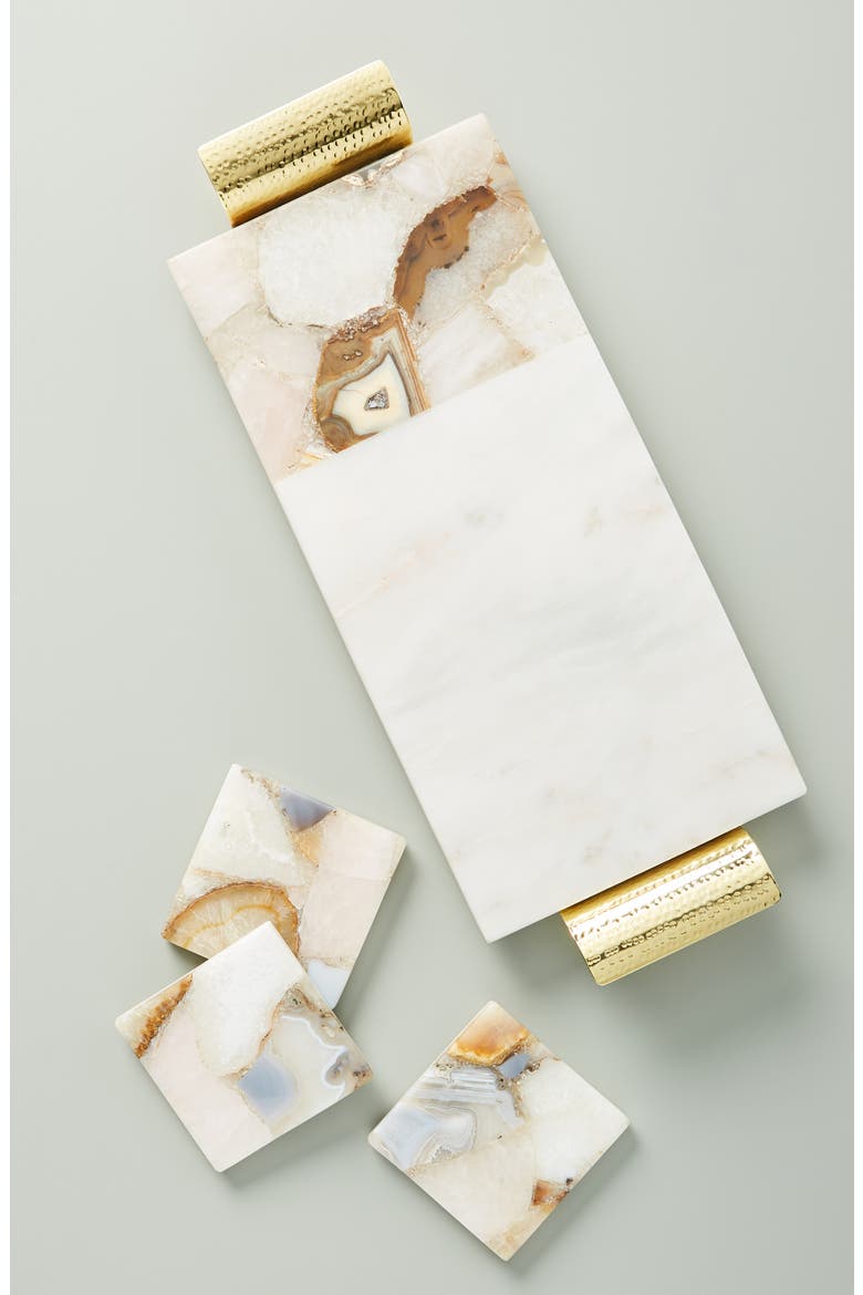 Anthropologie Morgan Agate & Marble Cheese Board, Alternate, color, WHITE