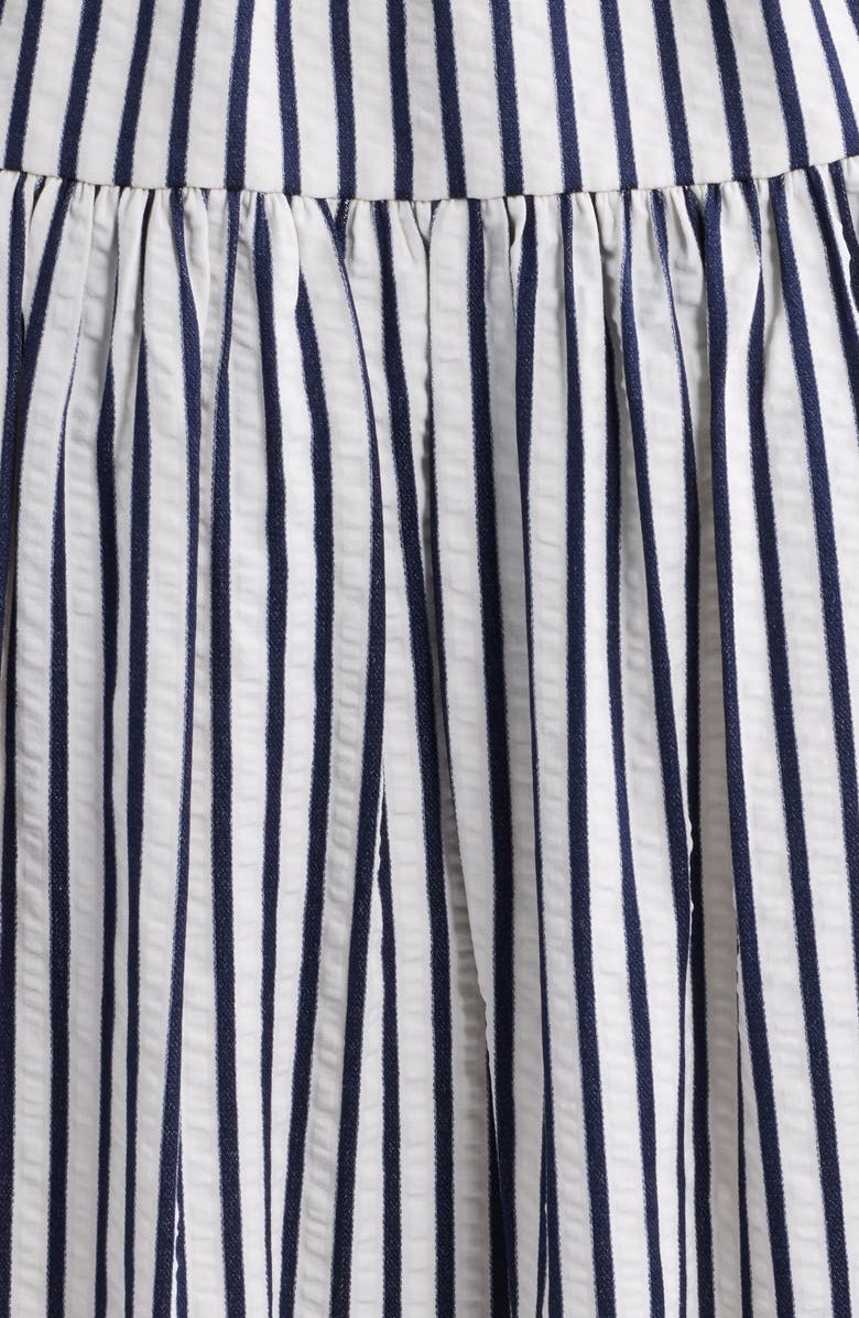 Julia Jordan Stripe Tie Waist Midi Shirtdress, Alternate, color, Ivory Black
