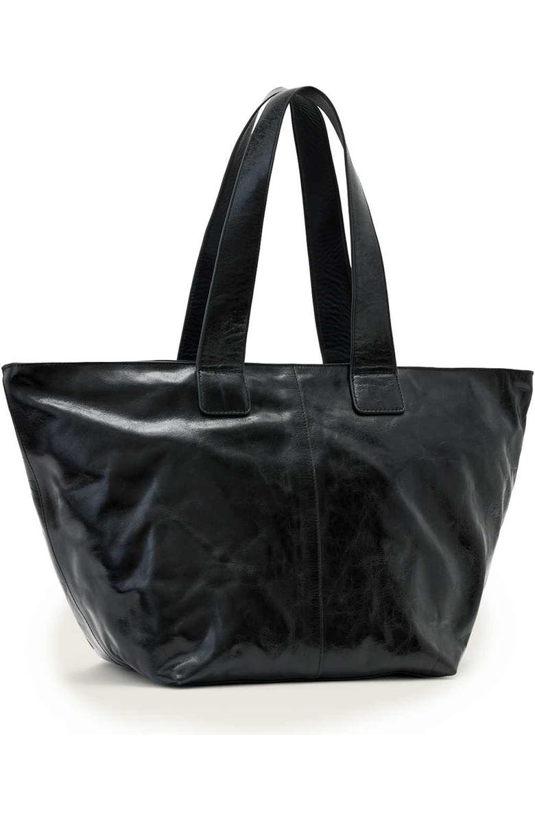 AllSaints Jean Rey Leather Tote, Alternate, color, Black