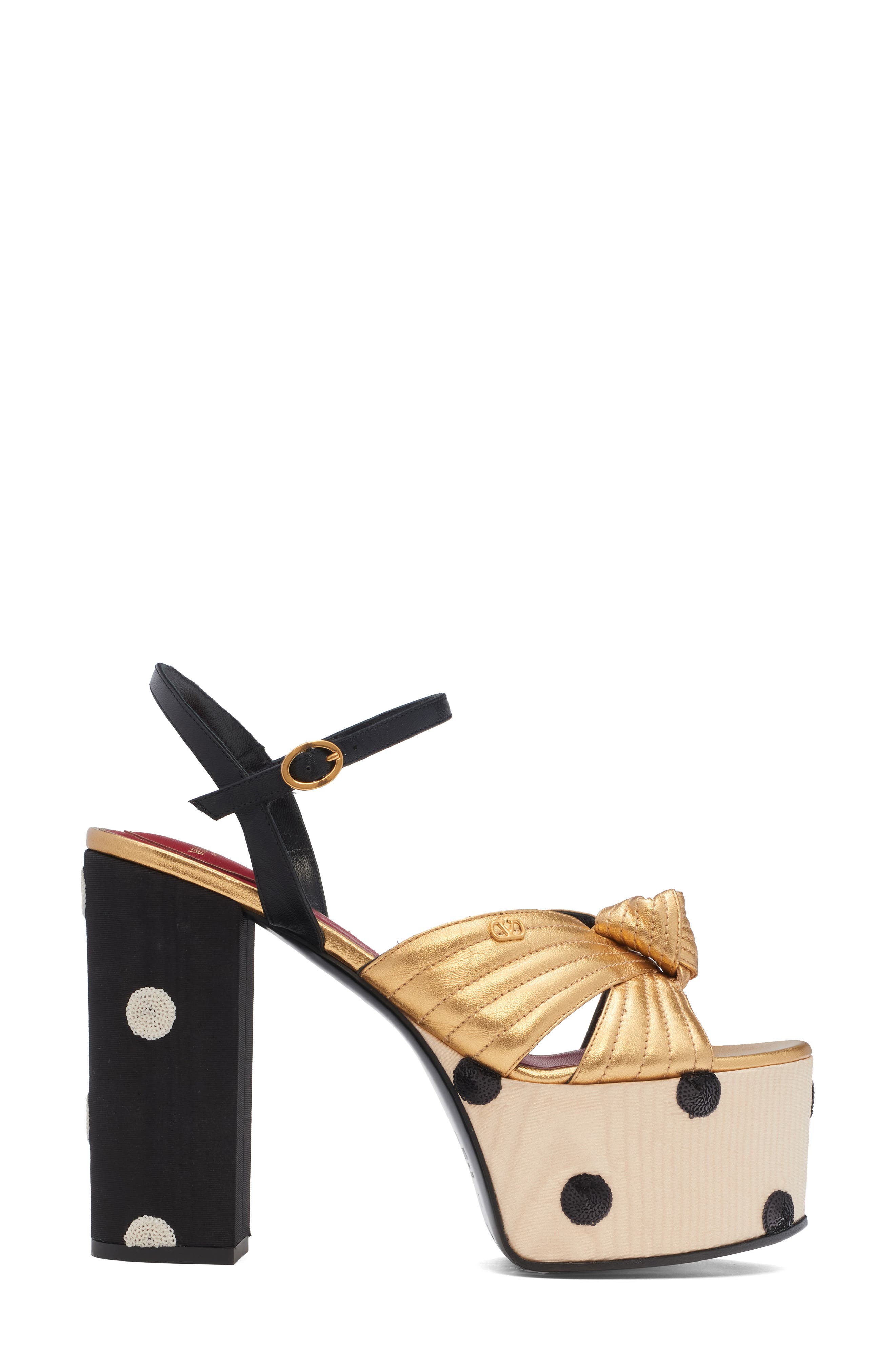 Valentino Garavani Crasher Platform Sandal, Alternate, color, Gold