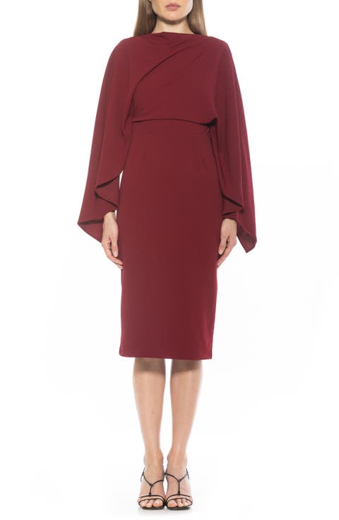 Vida Cape Sleeve Sheath Dress
