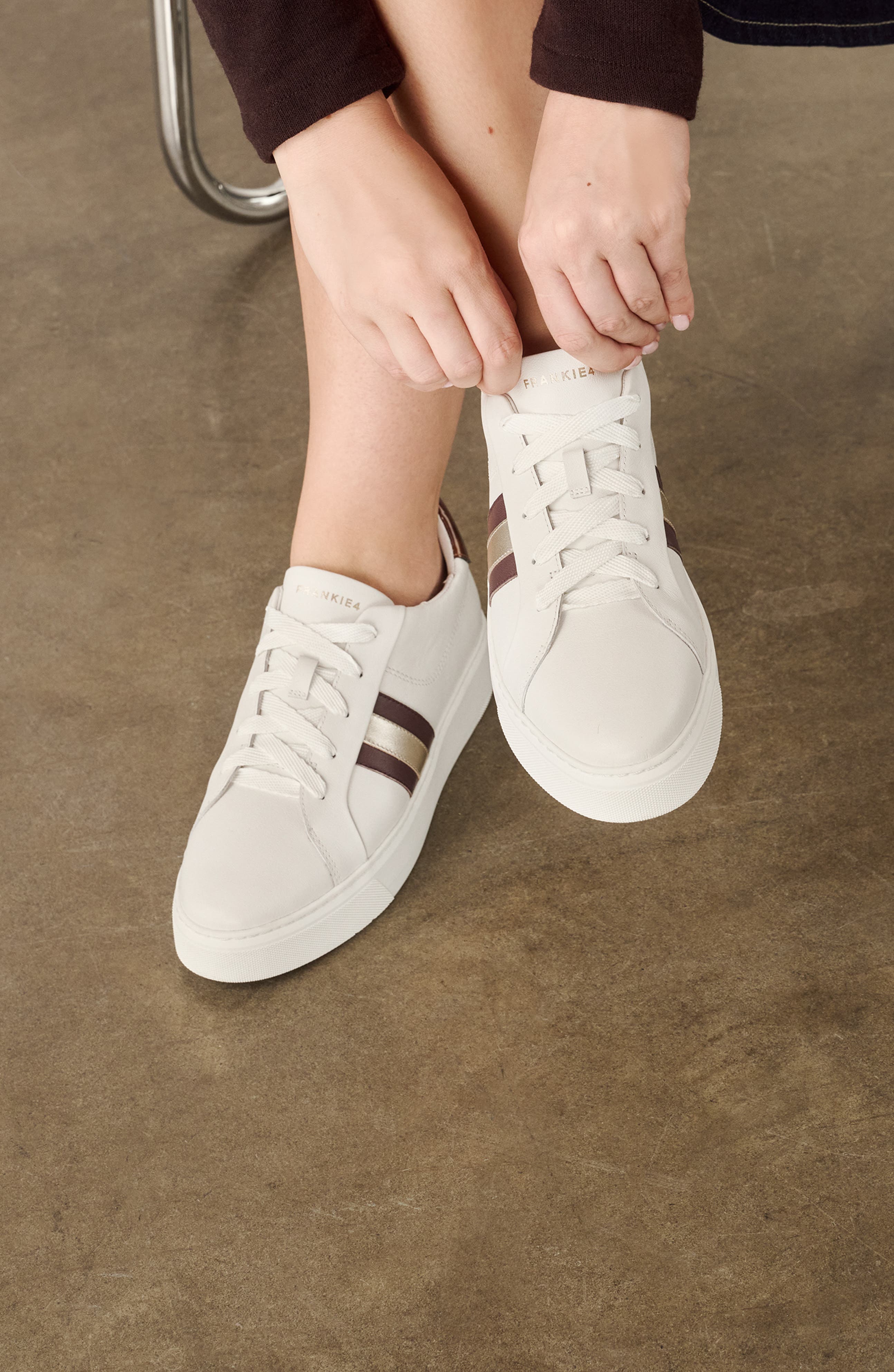Riley II Platform Sneaker, Alternate, color, WHITE/ CHERRY