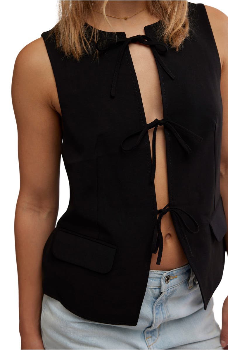 Free People Celia Tie Front Vest, Alternate, color, 