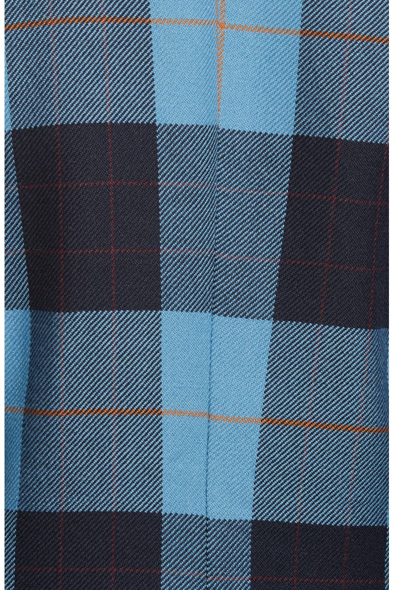 Taped Peak Lapel Plaid Blazer, Alternate, color, BLUE PLAID W/ BLACK