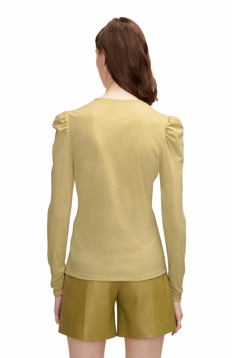 Rebecca Taylor Ruched Ls Top, Alternate, color, Manzanilla