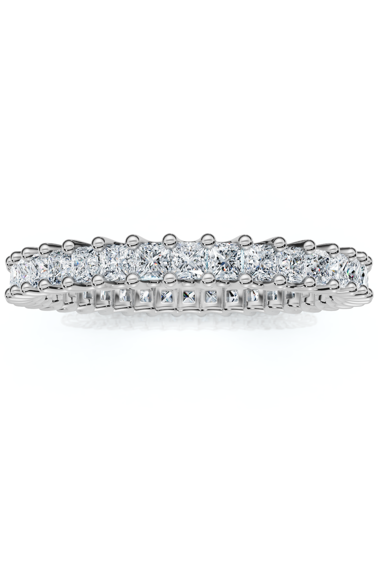 1Ct Princess Cut Diamond Eternity Stackable Wedding Ring 14k Gold Lab Grown, Main, color, 14k White Gold
