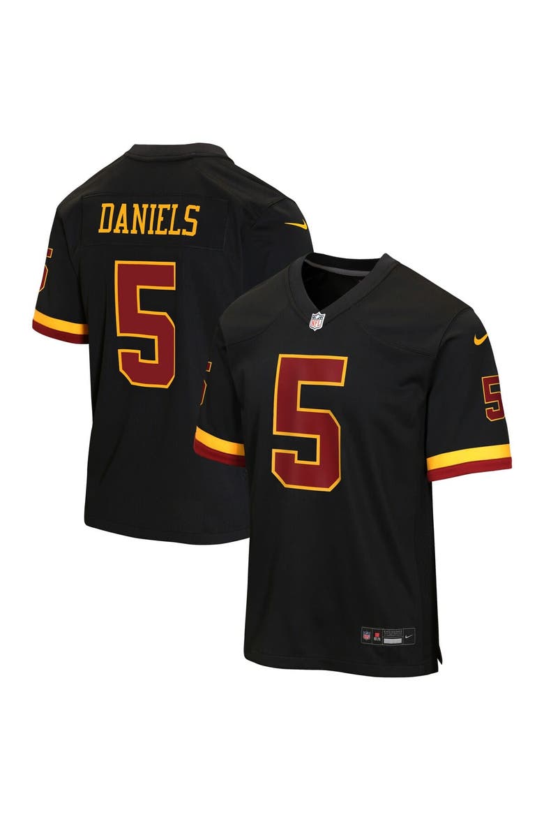 Youth Nike Jayden Daniels Black Washington Commanders Hail Raiser Alternate Game Jersey, Main, color, Black