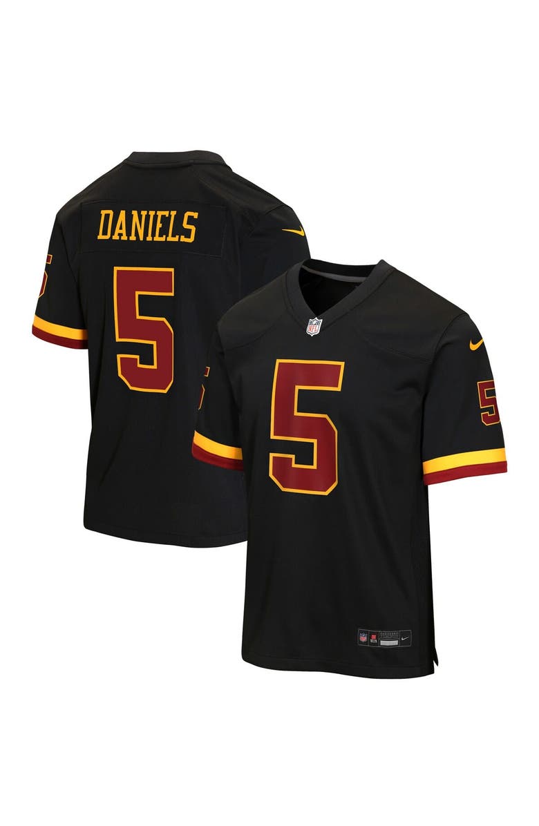 Nike Youth Nike Jayden Daniels Black Washington Commanders Hail Raiser Alternate Game Jersey, Main, color, Black