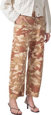 Citizens of Humanity Marcelle Camo Print Low Rise Barrel Cargo Jeans