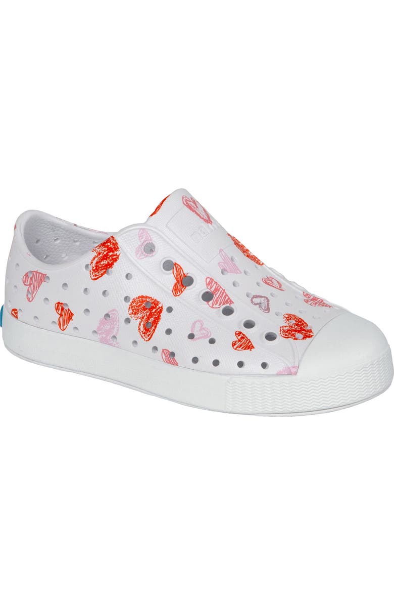 Native Shoes Jefferson Water Friendly Perforated Slip-On, Main, color, Shlwht/Shlwht/Hrtgraff