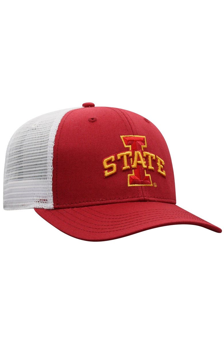 TOP OF THE WORLD Men's Top of the World Cardinal/White Iowa State Cyclones Trucker Snapback Hat, Alternate, color, Cardinal