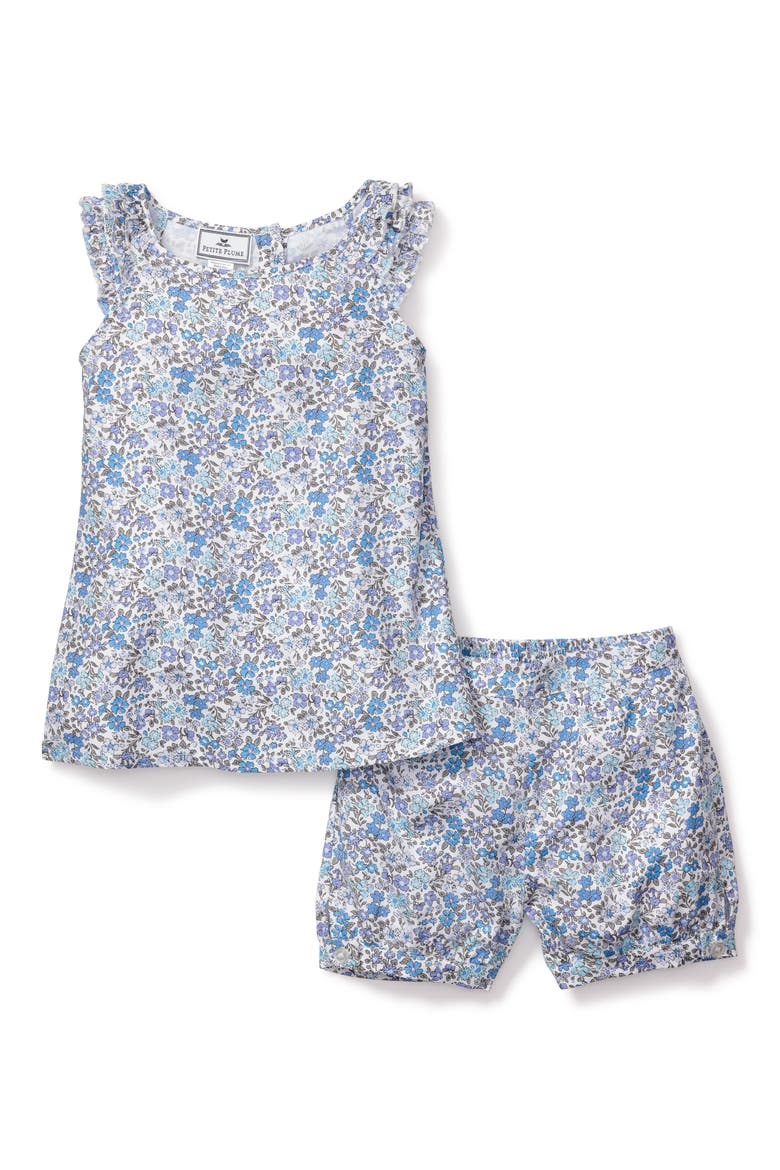 Kids' Fleur Dazur Amelie Floral Two-Piece Short Pajamas, Main, color, BLUE