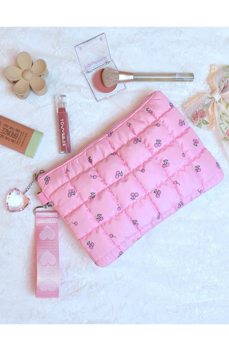 OMG Accessories Kids' Cherry Scrunch Quilted Wristlet, Alternate, color,