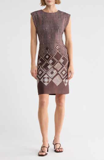 Geo Print Cap Sleeve Dress
