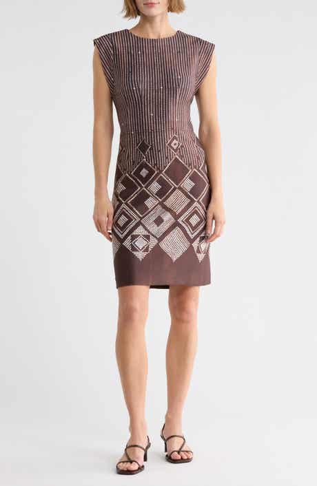 Geo Print Cap Sleeve Dress