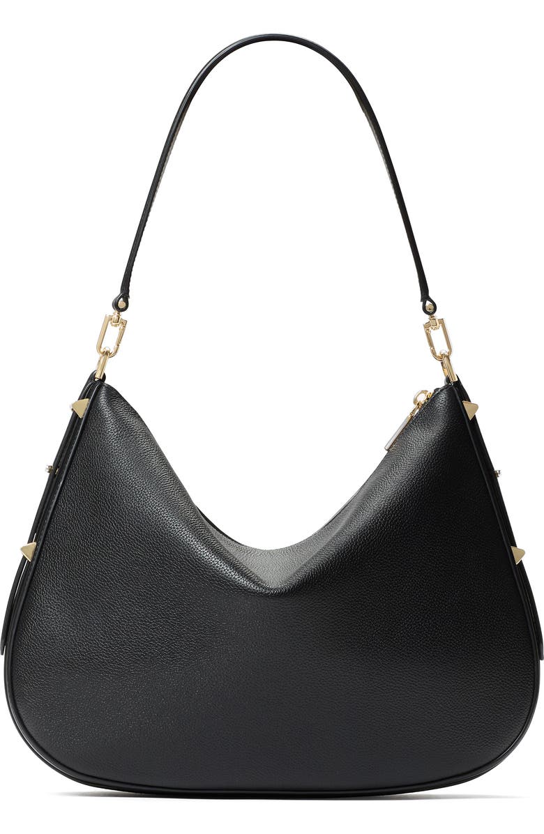 Kate Spade New York large liv pebble leather hobo bag, Alternate, color, Black