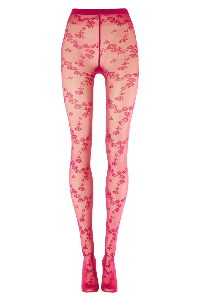 Floret Tights, Alternate, color, RUBY