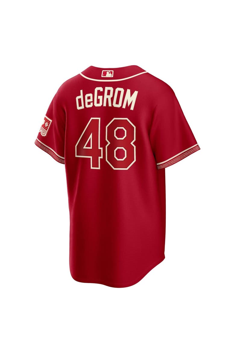 Men's Nike Jacob deGrom Red Texas Rangers 2026 City Connect Stadium Jersey, Alternate, color, Red
