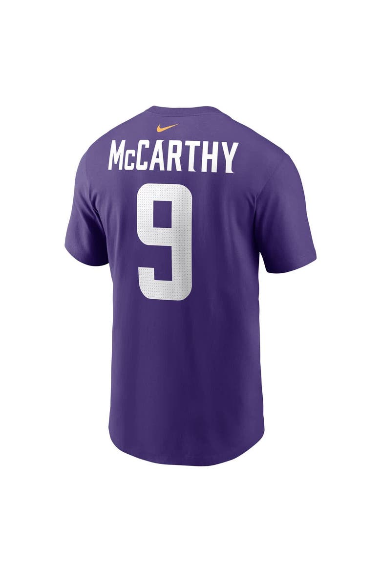 Men's Nike J.J. McCarthy Purple Minnesota Vikings  Name & Number T-Shirt, Alternate, color, Purple