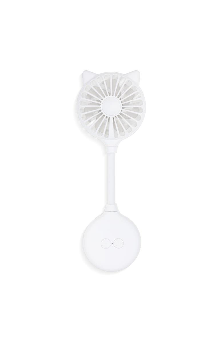 Zadro Cat Ear Beauty Fan With Suction Cup Mount, Main, color, White