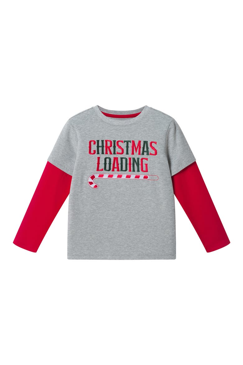 Kids' Holiday Trucks Long Sleeve Graphic T-Shirt, Main, color, GYL-GREY LOADING
