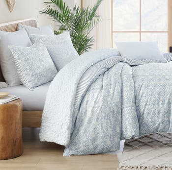 Eyelet Ikat Print Comforter & Shams Set
