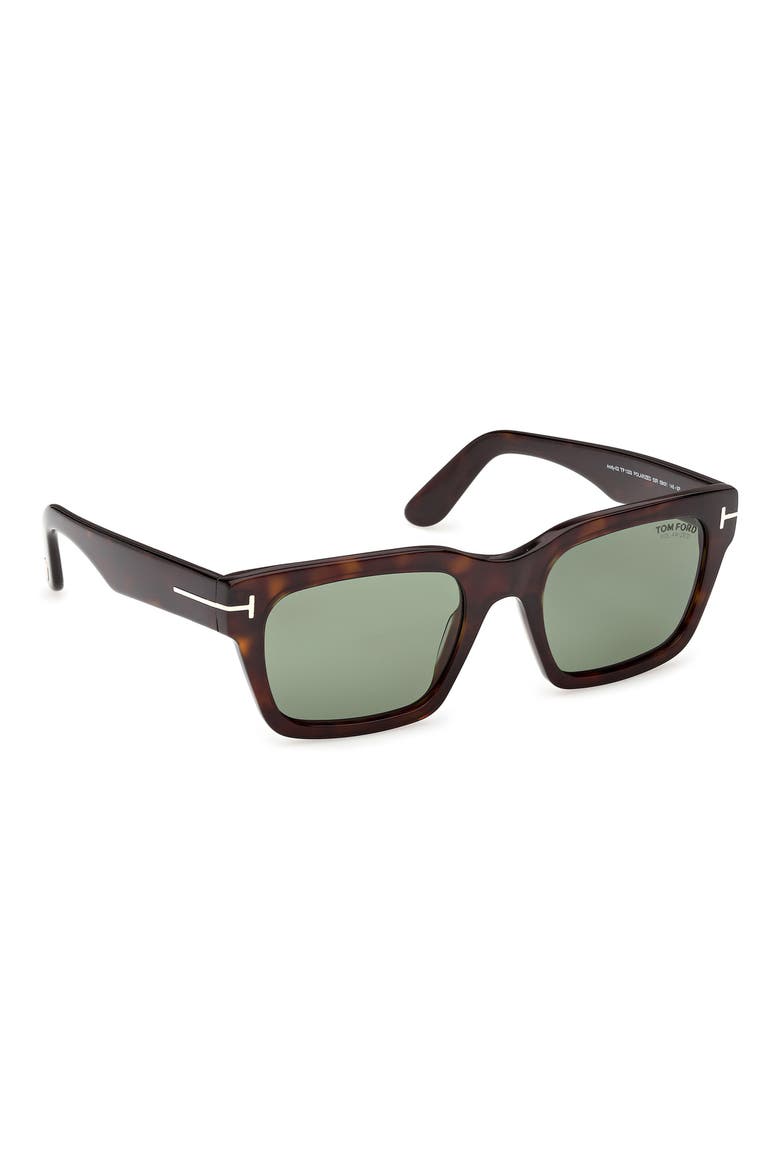 55mm Polarized Square Sunglasses, Alternate, color, DARK HAVANA / POLARIZED GREEN