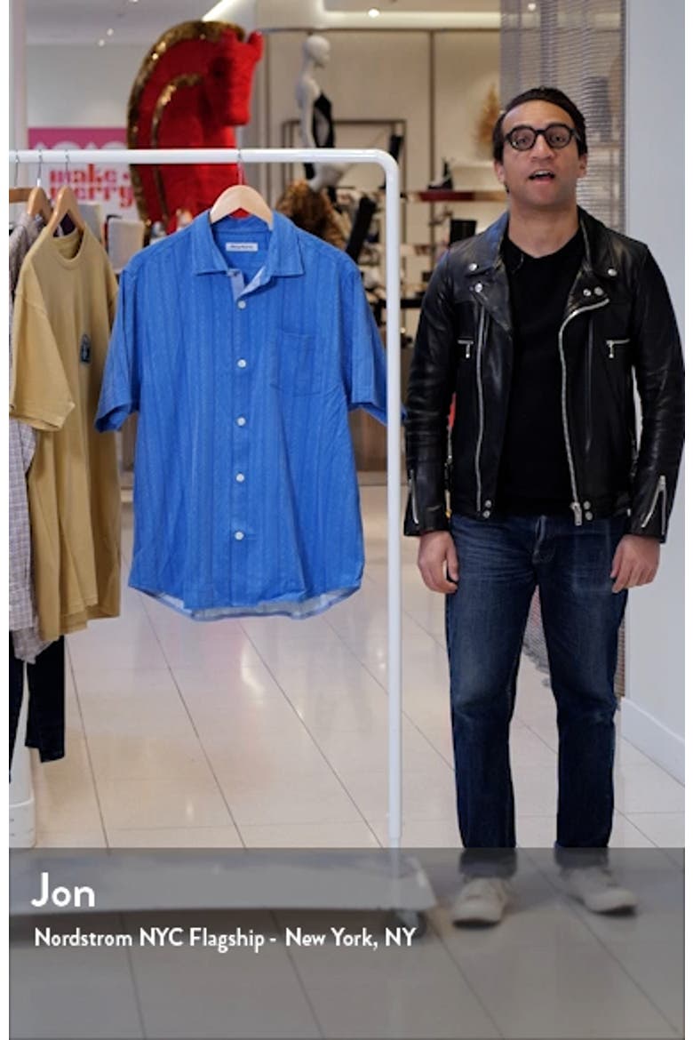 Salt Island Stripe Short Sleeve Silk Button-Up Shirt video