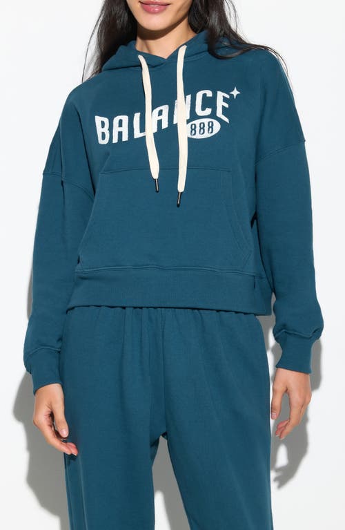 Spiritual Gangster Balance Olsen Crop Graphic Hoodie In Blue