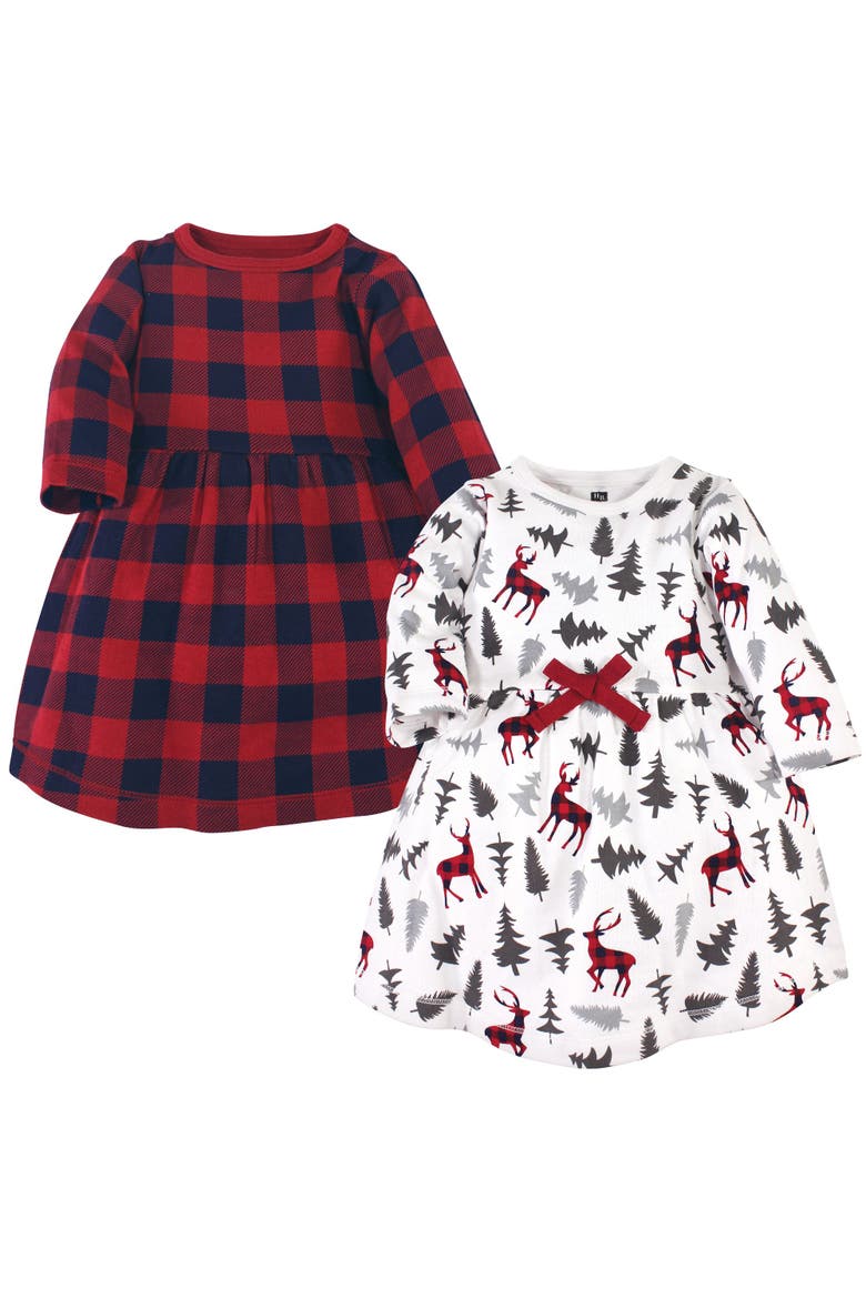 Two-Piece Long-Sleeve Dresses Set, Main, color, Forest Deer