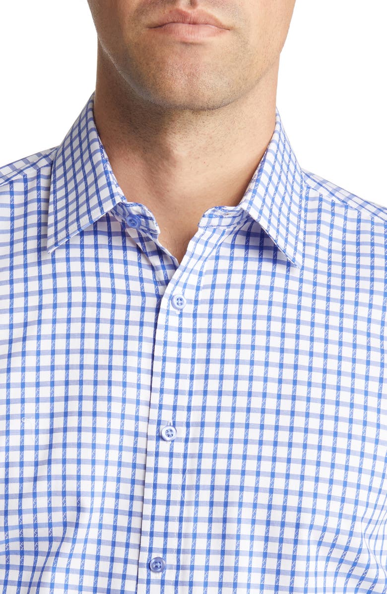 DANIEL HECHTER Trim Fit Windowpane Check Cotton Dress Shirt, Alternate, color, 