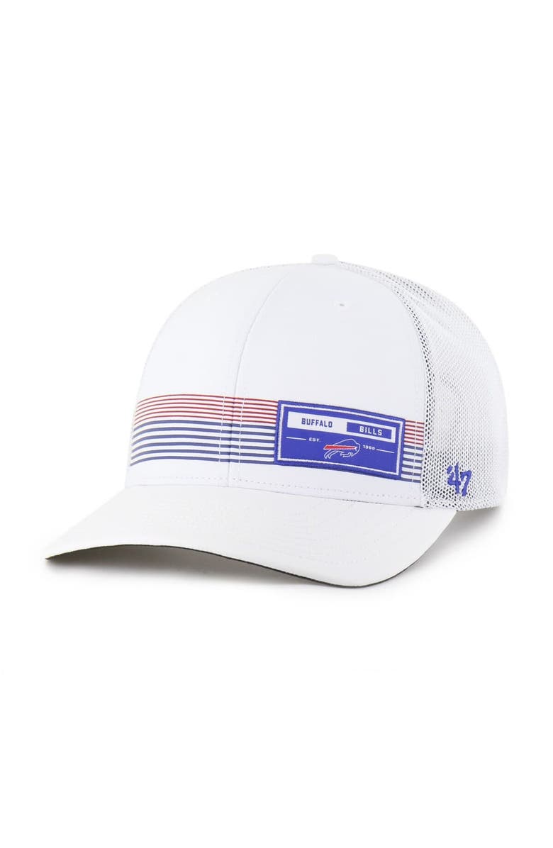 '47 Men's '47 White Buffalo Bills Rangefinder Trucker Adjustable Hat, Main, color, 