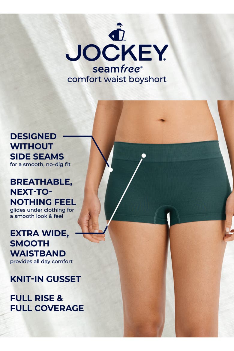 Women's Seamfree Comfort Waist Boyshort, Alternate, color, Black