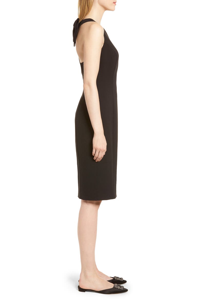 Bow Back Sheath Dress, Alternate, color, BLACK