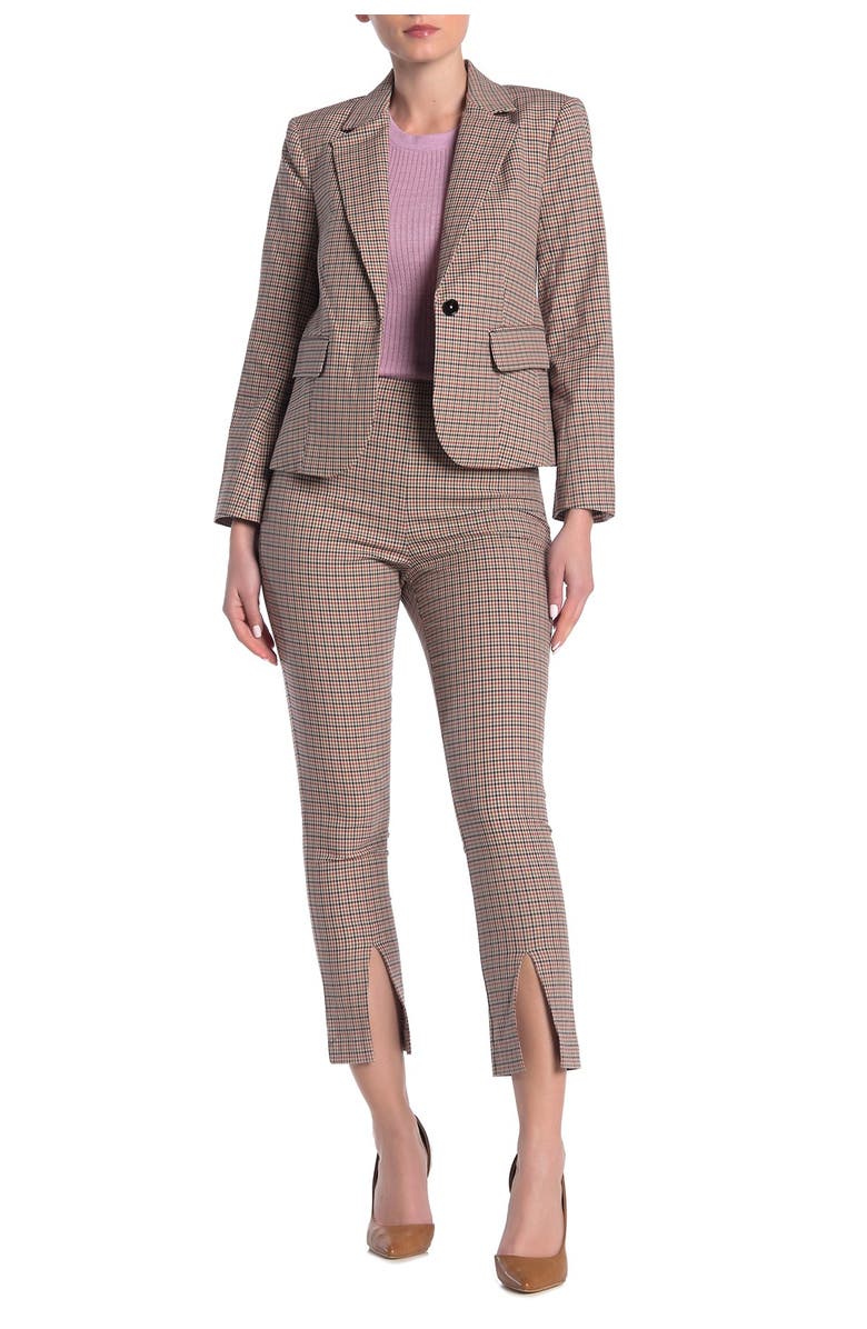 FRAME Split Front Plaid Print Pants, Alternate, color,