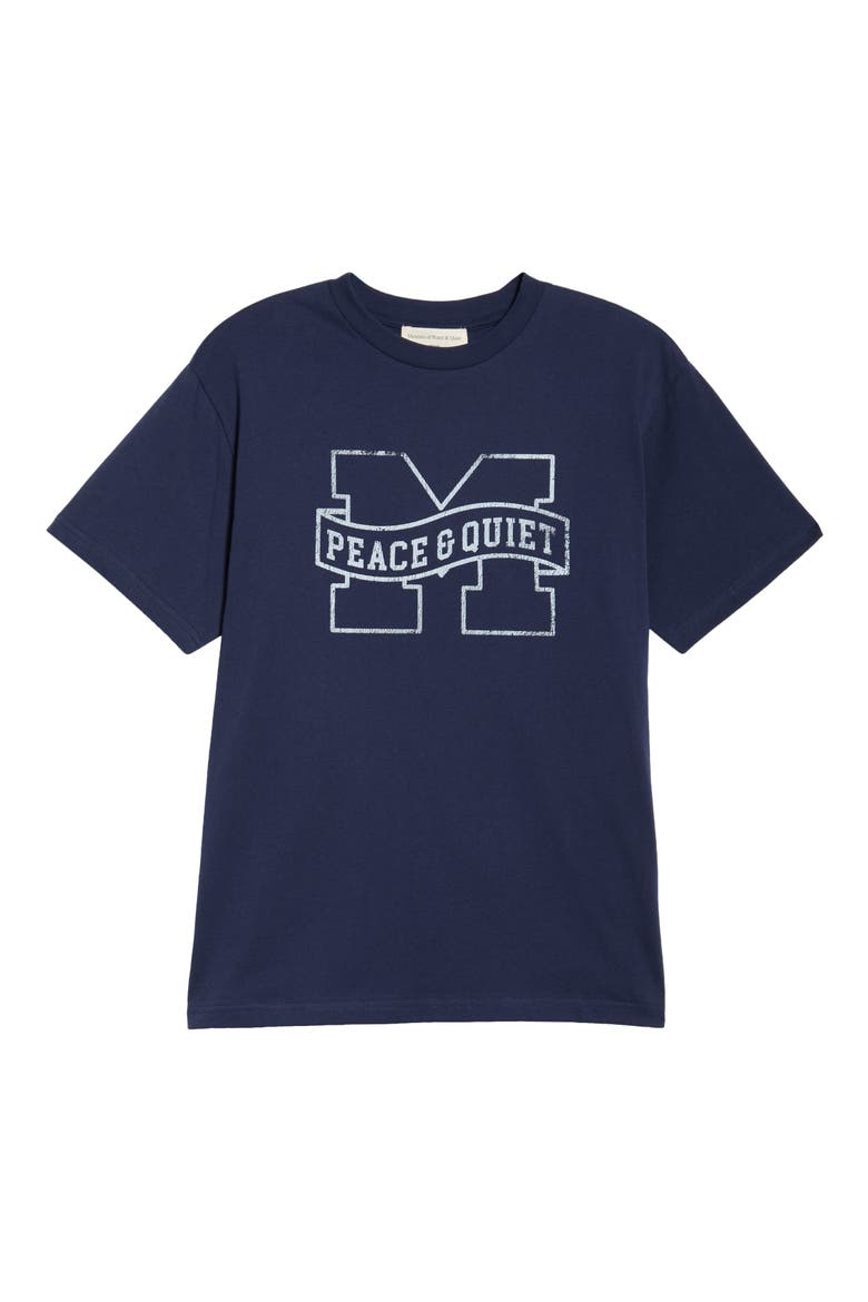 Banner Logo Cotton T-Shirt, Alternate, color, NAVY