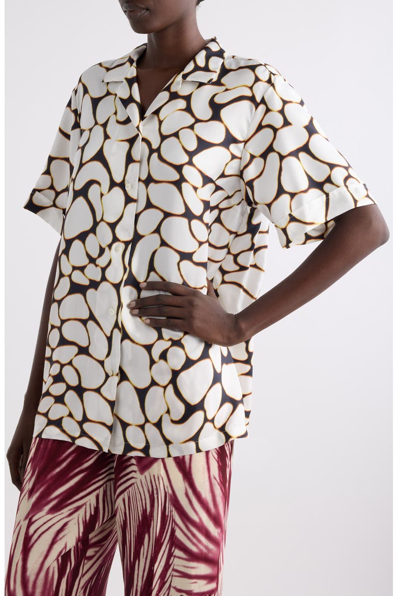 Clive Print Silk Camp Shirt, Alternate, color, OFF WHITE