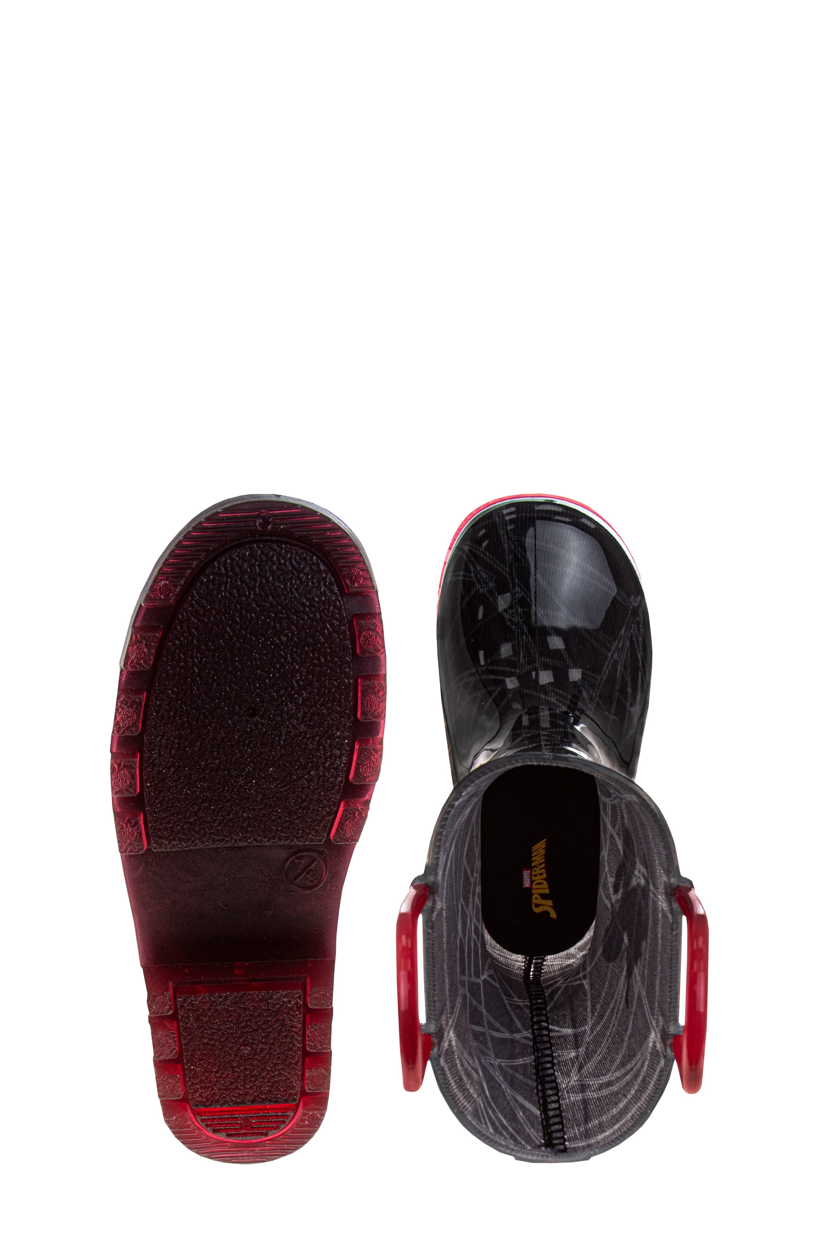 JOSMO Kids
 Spider-Man Rain Boot, Alternate, color, Black/ Red