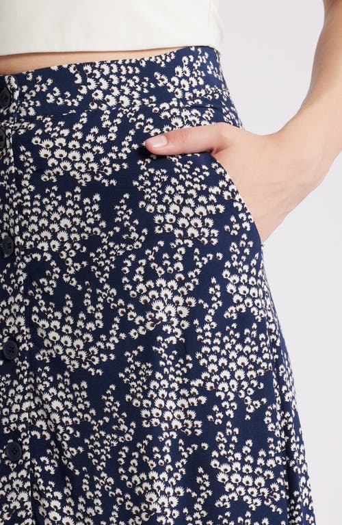 & OTHER STORIES & OTHER STORIES PRINT BUTTON FRONT MAXI SKIRT 