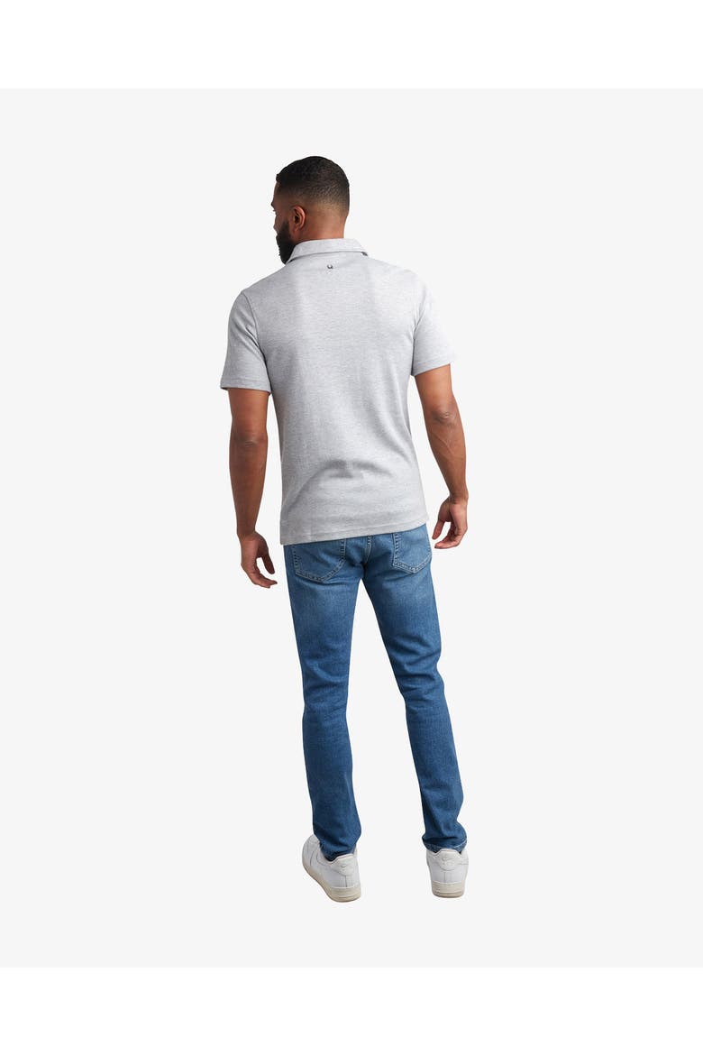 Men Short Sleeve Color Block Polo, Alternate, color, Heather grey
