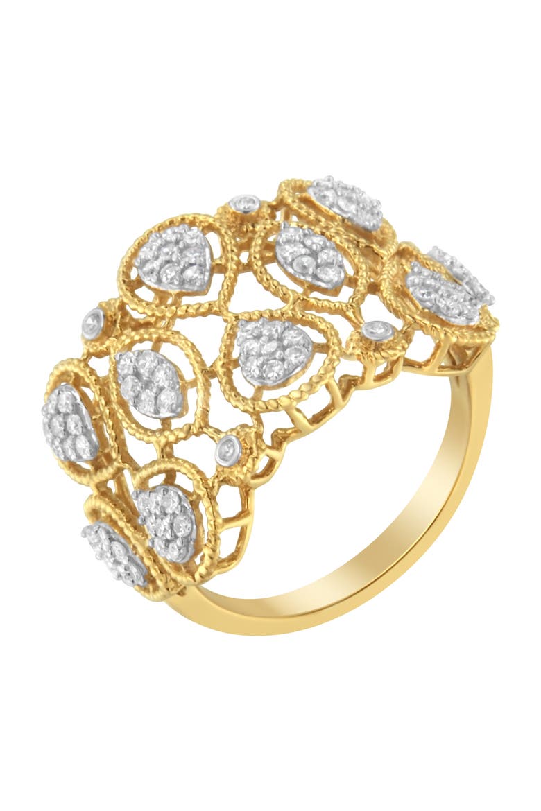 14K Yellow Gold 1/2 Cttw Diamond Art Deco Ring, Alternate, color, Yellow Gold