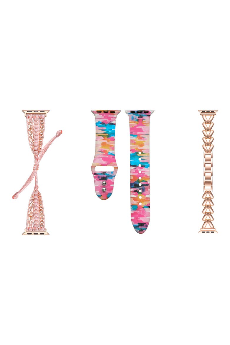 Caroline Gemma Set of 3 Watchbands, Alternate, color, PINK
