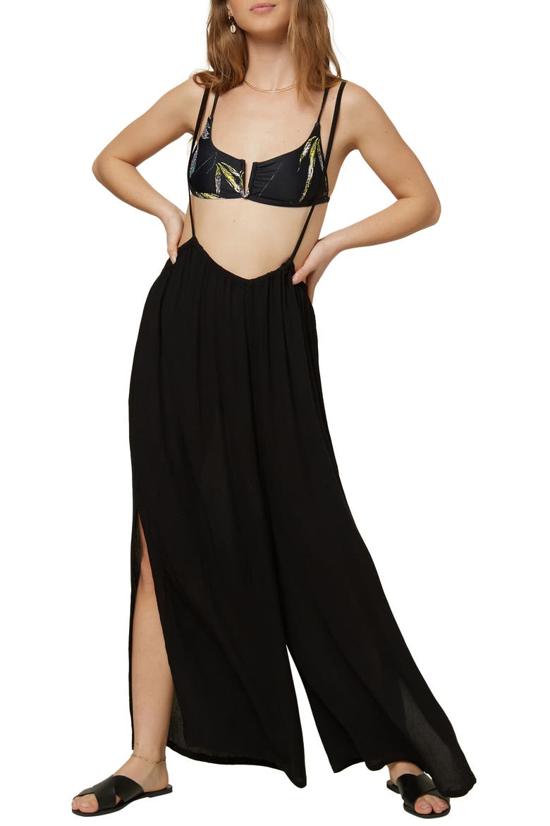 Pasito Cover-Up Jumpsuit, Alternate, color, BLACK