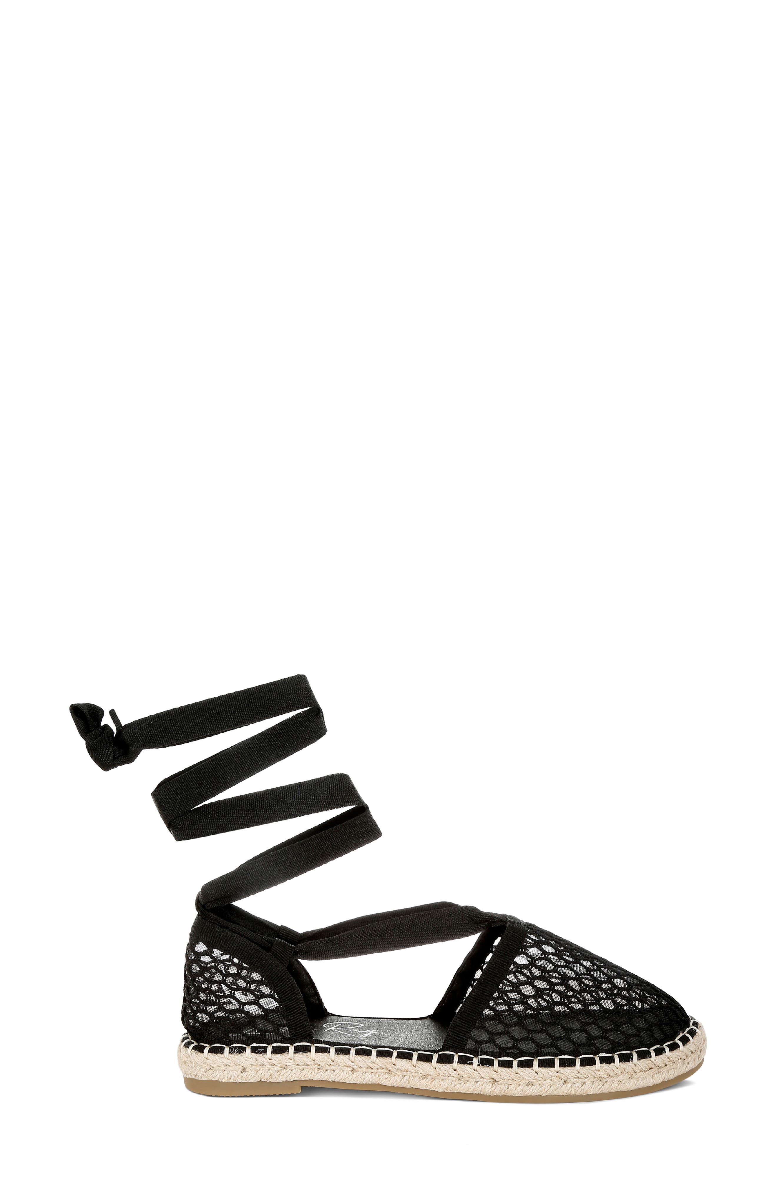 LONDON RAG Sonara Ankle Wrap Espadrille Flat, Alternate, color, Black