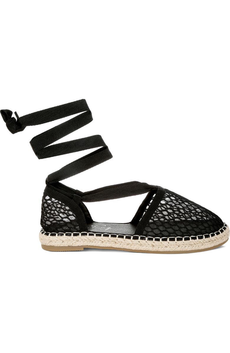 LONDON RAG Sonara Ankle Wrap Espadrille Flat, Alternate, color, Black