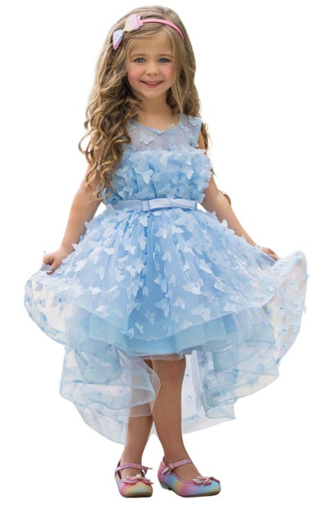 Girls When Dreams Come True Blue Butterfly Dress (Toddler, Little Kid & Big Kid)